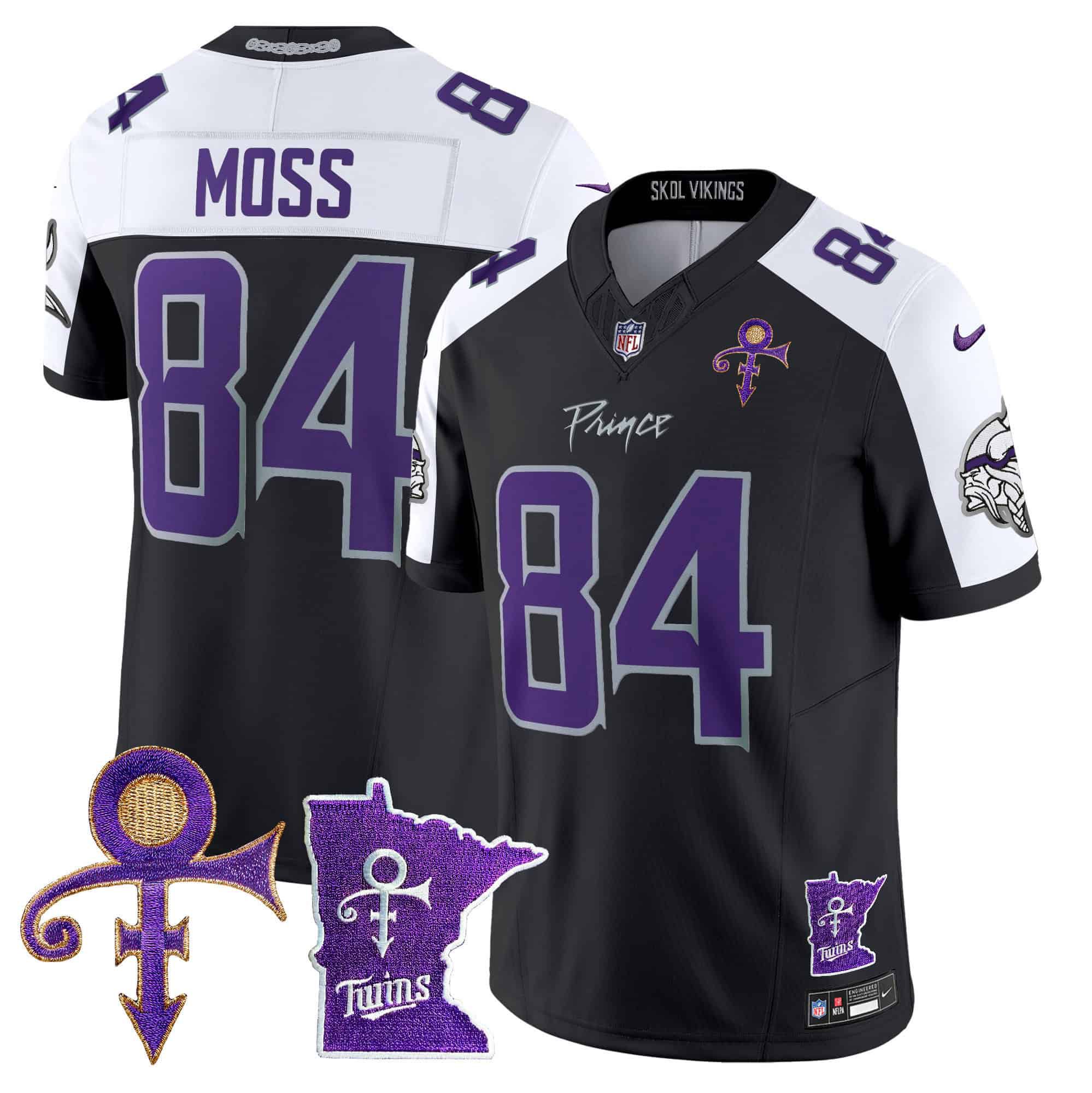 Men Minnesota Vikings #84 Moss Black 2024 Nike Prince Vapor Limited NFL Jersey->indianapolis colts->NFL Jersey